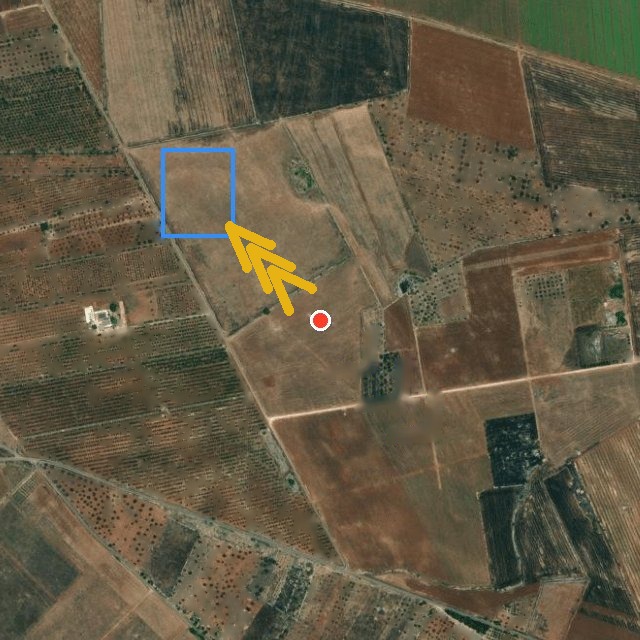 Immagine satellitare di esempio con direzione del vento